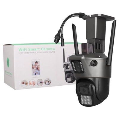 Plato PL-39050 Dual Smart Çift Kameralı Gece Görüşlü 3MP+3MP Speed Dome Wi-Fi Güvenlik Kamerası iCSee