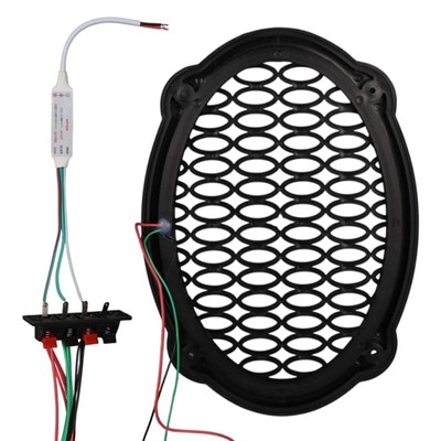 Poke PK-5653 4 Adet Oval Oto Hoparlör Kapağı Kumandalı Pixel Ledli RGB Animasyonlu Kapak