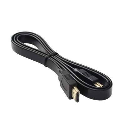 PowerMaster HK-25508 Düz Siyah 1.5 Metre Flat Yassı Gold Uçlu 19 Pin HDMI Kablo