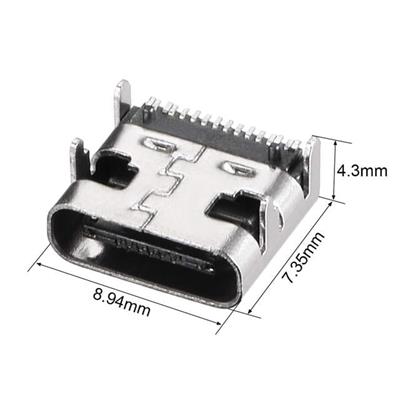 PowerMaster IC-266B-4 Type-C Dişi Şase Konnektör - USB 3.1 16 Pin Hızlı Şarj Destekli Soketi
