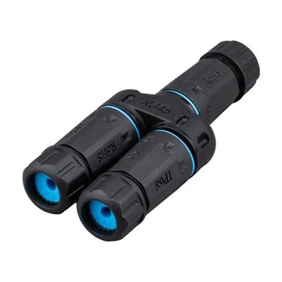 PowerMaster PM-24590 Dişi - 2x Dişi IP68 Su Geçirmez RJ45 Konnektör