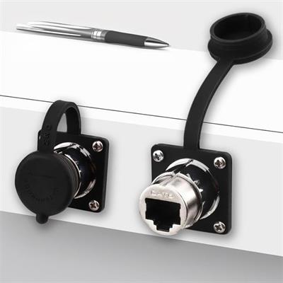 PowerMaster PM-24597 Dişi - Dişi IP68 Su Geçirmez Metal RJ45 Konnektör
