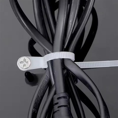 PowerMaster PM-26330 Vida Delikli Kablo Bağı Plastik Kelepçe 100lü Paket Beyaz 3.6x150mm