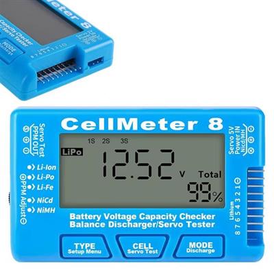 PowerMaster PM-26959 Pil Kapasite Voltaj Test Cihazı RC 1-8S Lipo Lityum NIMH
