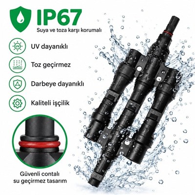 PowerMaster PM-28872 3lü Güneş Paneli Paralel Bağlantı Konnektörü (2 Adet)