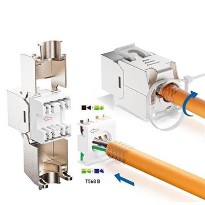 PowerMaster PM-29567 CAT7 10Gbps Toolless Keystone Jack Full Metal Zırhlı Konnektör