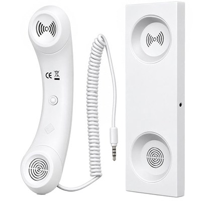 PowerMaster PM-39122 Retro-Nostaljik 3.5mm Girişli Beyaz Telefon Ahizesi