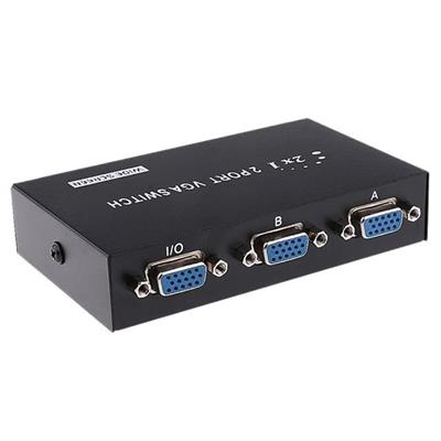 PowerMaster PM-4263 2 Port Giriş 1 Çıkış Manuel VGA Splitter Toplayıcı Switch (2 PC 1 Ekran)