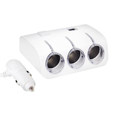 PowerMaster PM-18952 12V/24V Uyumlu 3lü Oto Çakmak Çoklayıcı ve 2li USB Şarj Cihazı