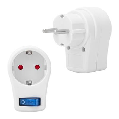 PowerMaster PM-16816 Anahtarlı Akım Korumalı Tekli Priz 10 Amper - 2510 Watt Tekli Beyaz