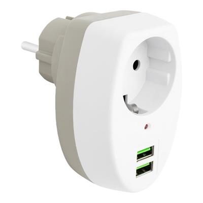 Powermaster 2 Usb Girişli Tekli Termal Priz (10A-2500W) PM-4911