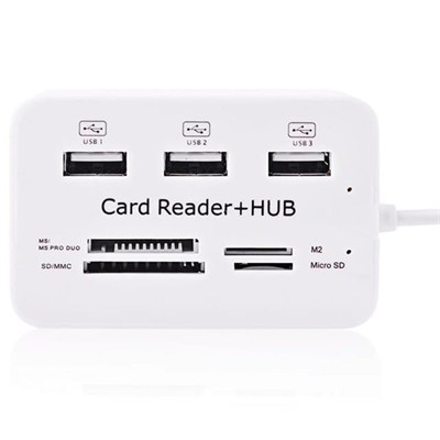 Powermaster 3 Port 2.0 Usb Çoklayıcı Hub + 4 Slot Kart Okuyucu PM-6052