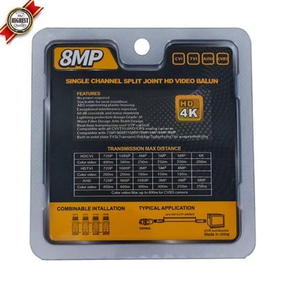 Powermaster 8MP 1080P 2KV 250-400 Metre HD-TVI-CVI-AHD-CVBS HD Video Balun PM-3889
