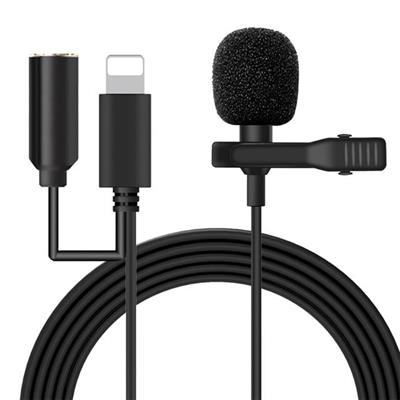 Powermaster JH-041-A Cep Telefonu için Ligthning Girişli Youtuber Yaka Mikrofonu