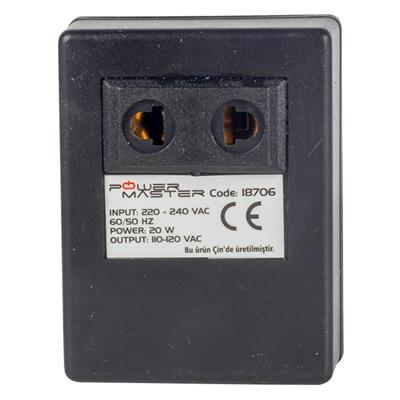 Powermaster PM-18706 220-110Volt 20VA AC/AC Dönüştürücü Transformatör