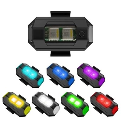 Powermaster PM-20269 Universal Ledli Şarjlı 7 Renkli Motosiklet Araba Uyarı Lambası