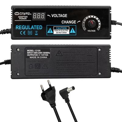 Powermaster PM-22380 3 Volt - 12 Volt - 10 Amper 5.5*2.5 Mm Uçlu Voltaj Kademeli Adaptör