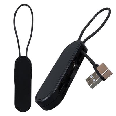 Powermaster PM-25906 Siyah 3in1  (Type C- Lightning- Micro Usb) Manyetik Uç Taşınabilir Şarj Kablosu