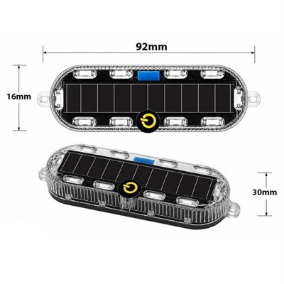 Powermaster PM-25928 Güneş Enerjili Çok Renkli LED Flaşörlü İkaz Lambası Su Geçirmez