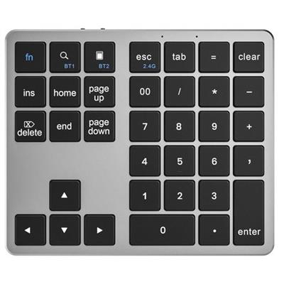 Powermaster PM-26595 Mini Gri Bluetooth 5.2 Kablosuz 35 Tuş Klavye Genişletme Sayı Bloğu
