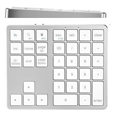 Powermaster PM-26596 Mini Gümüş Bluetooth 5.2 Kablosuz 35 Tuş Klavye Genişletme Sayı Bloğu