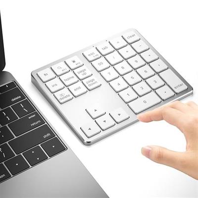 Powermaster PM-26596 Mini Gümüş Bluetooth 5.2 Kablosuz 35 Tuş Klavye Genişletme Sayı Bloğu