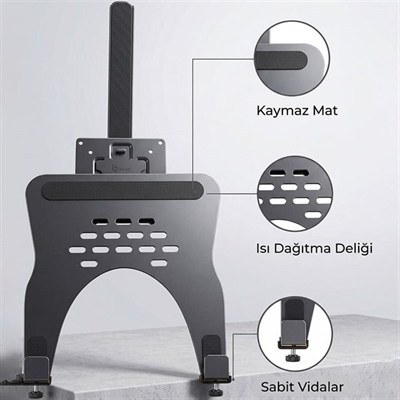Powermaster PM-27096 Profesyonel Amortisörlü 2si 1 Arada Laptop ve Monitör Standı