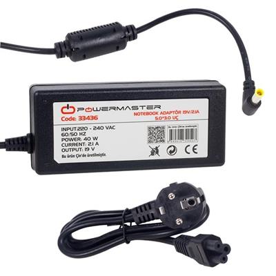Powermaster PM-33436 19 Volt - 2.1 Amper 5.0*3.0 Mm Uçlu Adaptör (Samsung Notebook)