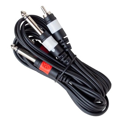 Powermaster PM-4285  3 Metre 2 Rca + 2 Mono Gitar Jack Kablo 3 Metre