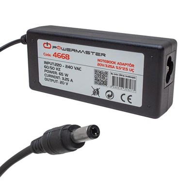 Powermaster PM-4668 20 Volt - 3.25 Amper 5.5*2.5 Mm Uçlu Adaptör (Lenovo Ibm Notebook)