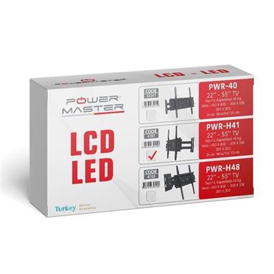 Powermaster PWR-H41 22-55 Çift Kollu Kilitli Hareketli Duvar Askı Aparatı