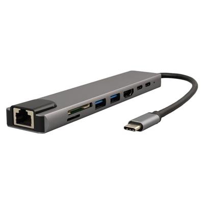 Powermaster Type-C 8in1 HDMI Çok Fonksiyonlu USB 3.0 Dock Station (Macbook - PC - Playstation - Xbox)