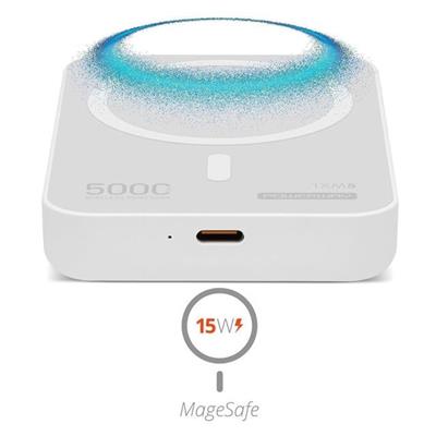 Powerway 5.000mAh PD15W Magsafe Kablosuz Wireless Taşınabilir Şarj Cihazı Beyaz Powerbank TXM5