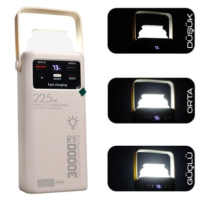 Powerway PD30 30.000mAh 22.5W PD & QC 3.0 Hızlı Şarj Destekli Dijital Göstergeli Powerbank