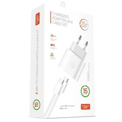 Powerway RXS27 20W Type-C Şarj Adaptörü - Kablo Seti (Apple 15 Pro-Pro Max Uyumlu)