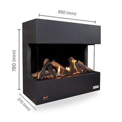 Revega H75Ab Seramik Camlı Hermetik Doğalgazlı Şömine 6Kw-850mm