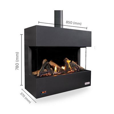 Revega H75Ub Seramik Camlı Hermetik Doğalgazlı Şömine 7Kw - 850mm