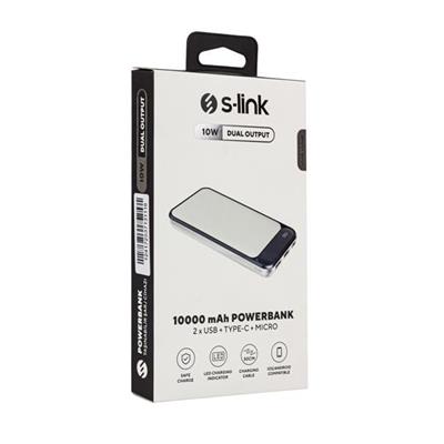 S-Link IP-G2710 10000 mAh 2 USB Port LCD Göstergeli Beyaz Powerbank