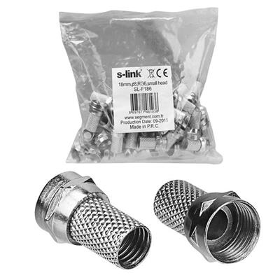 S-Link SL-F186 Geniş 18 mm * 8 RG6/U4 Erkek F Konnektör (50li Paket)
