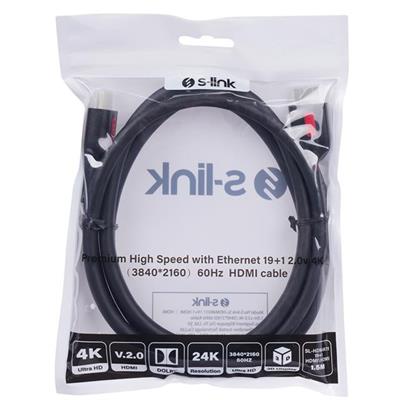 S-Link SL-HDM4K011 19+1  V2.0 4K 60Hz 1.5 Metre Hdmi Kablo