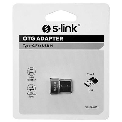 S-Link SL-TA28M Otg Çevirici TYPE-C Dişi TO USB Erkek Metal Gövdeli