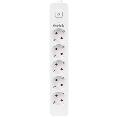 S-Link SPG501S 1.5 Metre Kablolu 750 Joule 1.5 Mm Anahtarlı 5li Akım Korumalı Priz