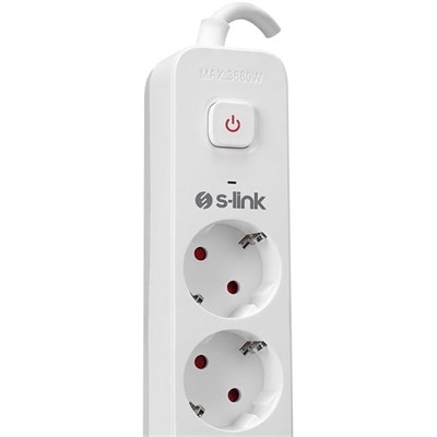 S-Link SPG501S 1.5 Metre Kablolu 750 Joule 1.5 Mm Anahtarlı 5li Akım Korumalı Priz
