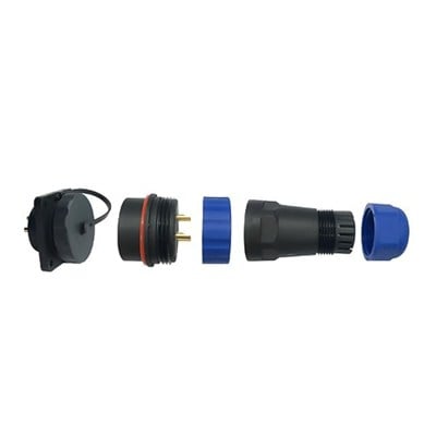 SD16 Su Geçirmez 2 Pin 16 Mm Dörtgen Konnektör (Fiş-Soket / Erkek-Dişi)