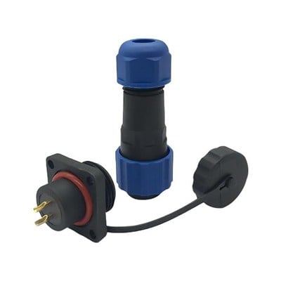 SD16 Su Geçirmez 2 Pin 16 Mm Dörtgen Konnektör (Fiş-Soket / Erkek-Dişi)