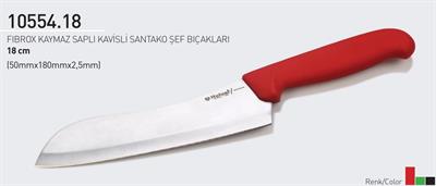 Şef Bıçağı 18 cm Fibrox Kaymaz Saplı Kavisli Santako Hulusi Bıçak 50mm X 180mm X 2,5mm 10554.18