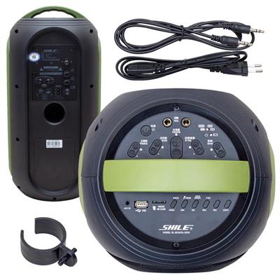 Shile SL-2019A El Mikrofonlu-Kumandalı USB/SD/BT Işıklı Taşınabilir Şarjlı Seyyar Anfi