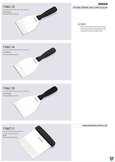 Spatula 15 cm No.5 Hulusi Bıçak Unlu Mamüller Üstüne Dökme Moblen Saplı 120mm X 150mm X 1.5mm 11561.15