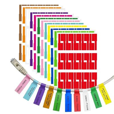 Sunup Renkli Kablo İsimlendirme Etiketleri - Dayanıklı ve Yırtılmaz Opak Etiket (Tek Sayfa 30lu)