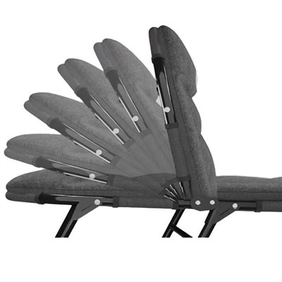 Sunup SN-24922 Taşınabilir Ayarlanabilir 5 Kademe Sünger Kamp Yatak Şezlong (Koyu Gri)